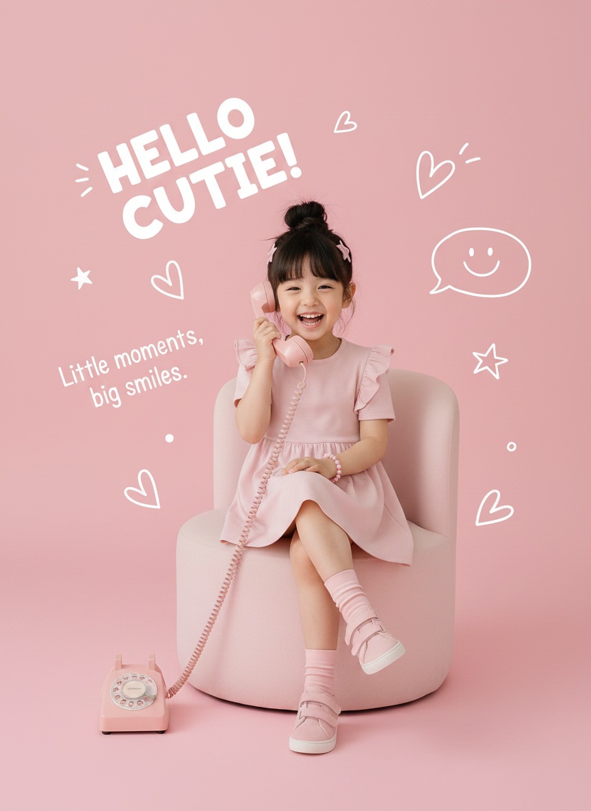 Template portrait Hello Cutie