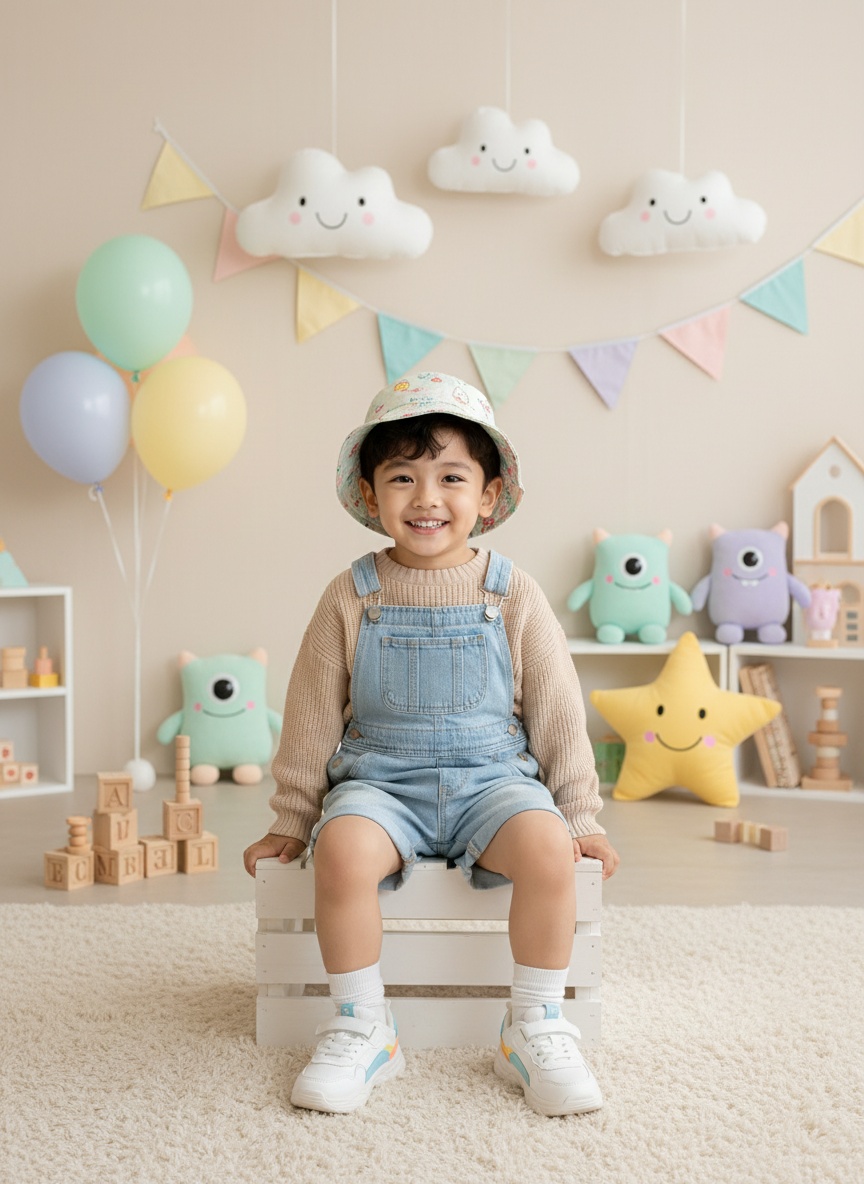 Template portrait Happy Little World