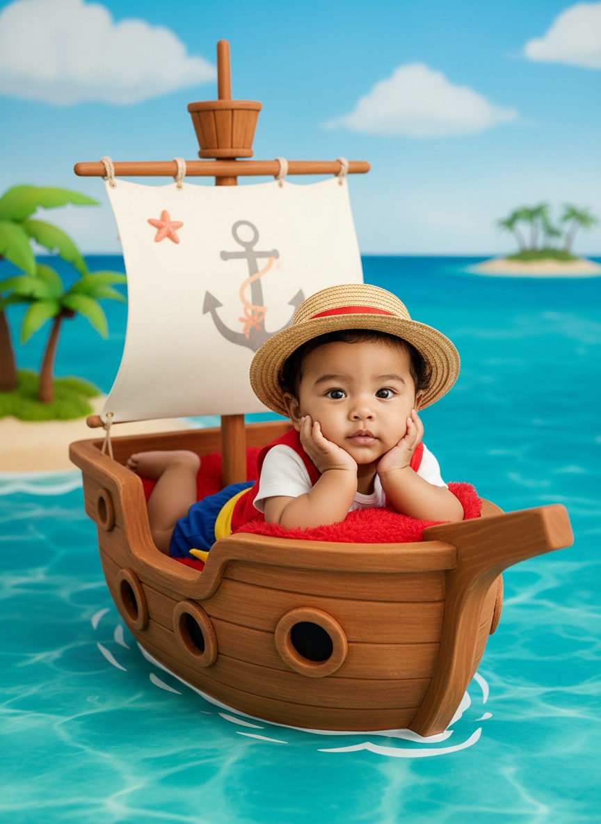 Template portrait Little Pirate Adventure